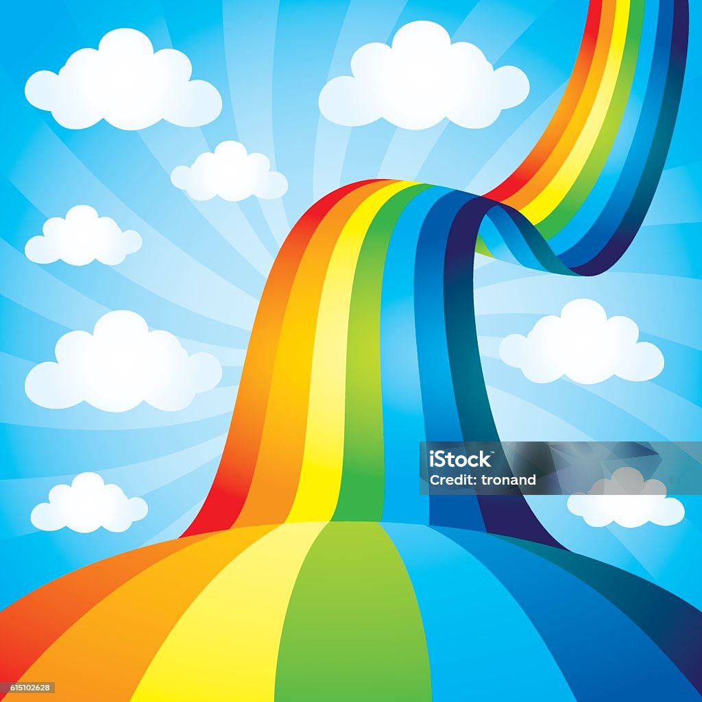 Beautiful Rainbow In The Sky Stock Illustration - Download Image ...