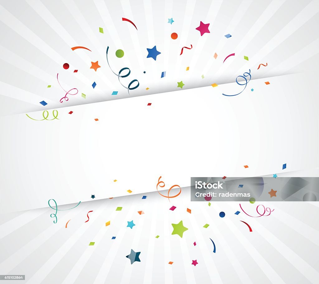 Coloré confetti sur fond blanc - clipart vectoriel de Confetti libre de droits