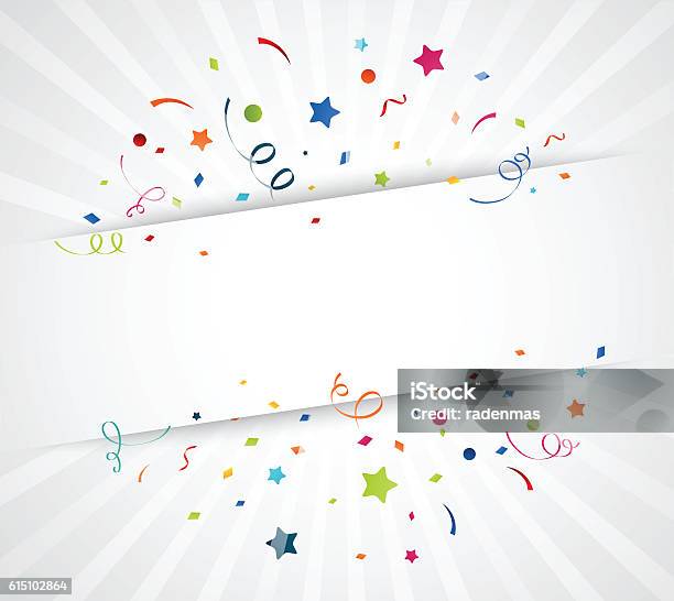 Colorful Confetti On White Background Stock Illustration - Download Image Now - Confetti, Celebration, Party - Social Event