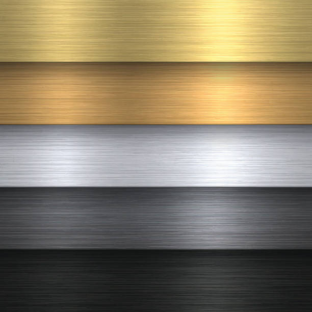 set tekstur logam - latar belakang metalik - emas logam ilustrasi stok