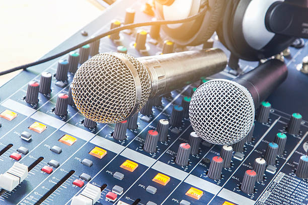 istock Analog music recording equipment 615107384