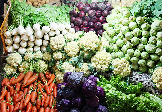 istock Coloured Vegetables in a fruit market stall Sri Lanka 615108122