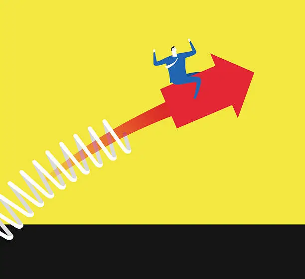 Vector illustration of Make an arrow upward