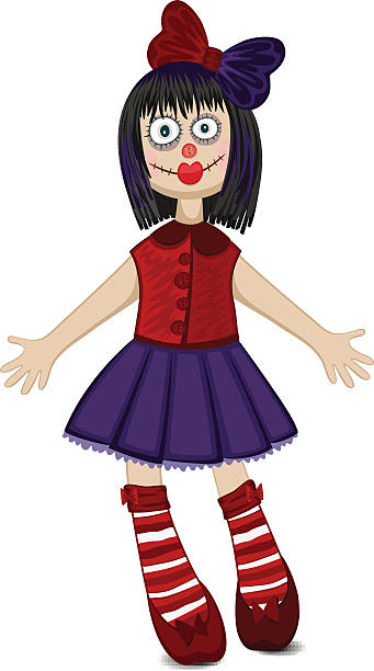 кукла изолирована для хэллоуина - baby doll dress stock illustrations
