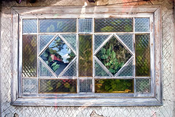 istock Old window of rustic cottage 615114322