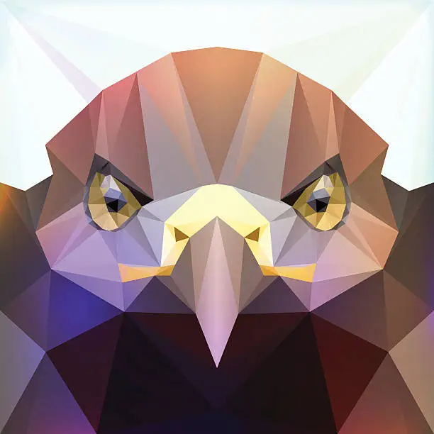 Vector illustration of Polygonal vector eagle head