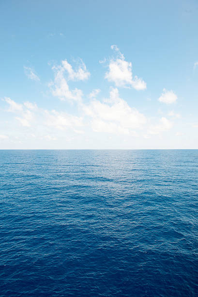 Blue sea and sky background. stock photo