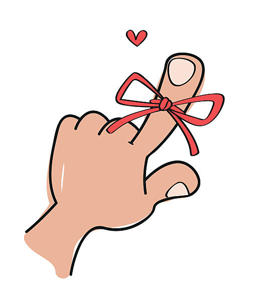 ilustrações de stock, clip art, desenhos animados e ícones de reminder string on the finger - reminder memories human finger string