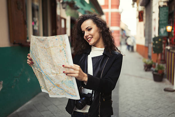 istock Female tourist exploring city 615117650