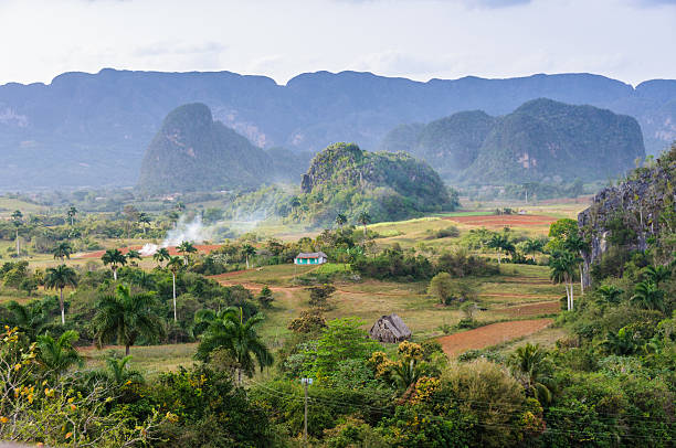 Panoramic view in Vinales Valley, Cuba stock photo
