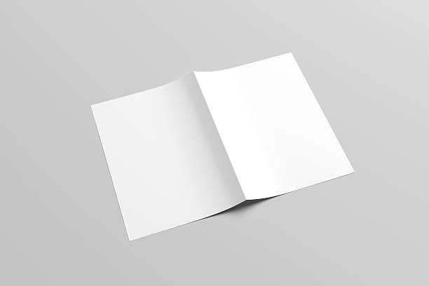 istock Blank Bi Fold Mock-up on gray background, 3D illustration 615236250