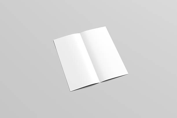 istock Blank Bi Fold Mock-up on gray background, 3D illustration 615236542