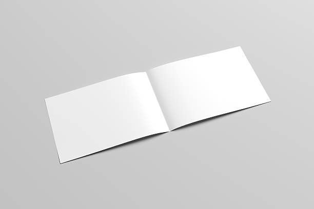 istock Blank Bi Fold Mock-up on gray background, 3D illustration 615236598