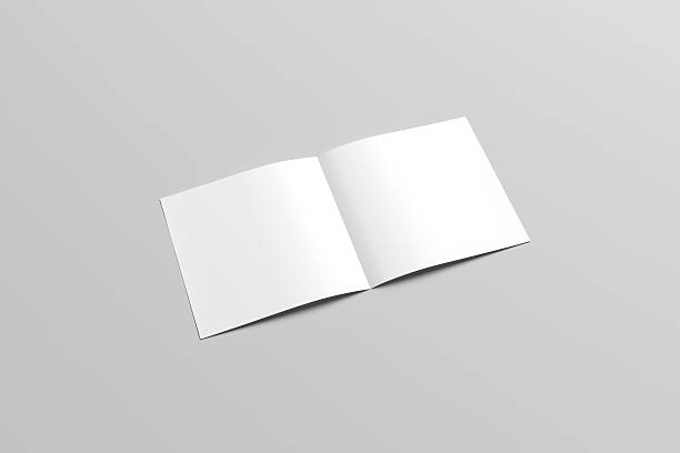 3D Illustration of blank Square Bifold Mock-up stock photo