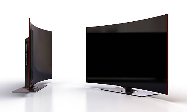 istock High Definition Curved Tv With Profile View 615237960