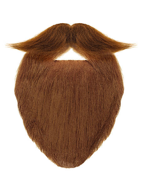 barbe rouge à moustache bouclée isolée sur blanc - fake mustache photos et images de collection