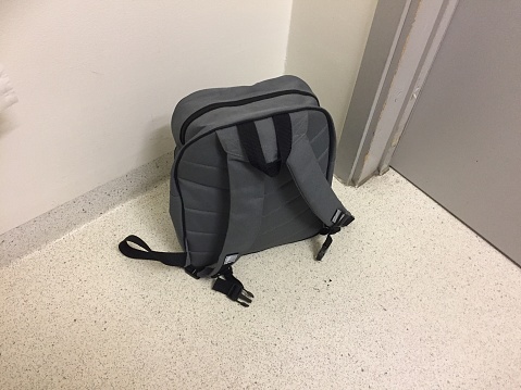 Backpack on the floor