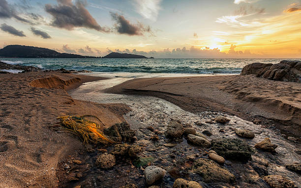 istock beautiful landscape with tropical sea sunset on the beach 615244432