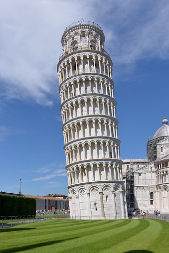 Famous leaning Tower of Pisa (Torre pendente di Pisa in Italian), is a city in Tuscany, Central Italy, straddling the River Arno just before it empties into the Tyrrhenian Sea