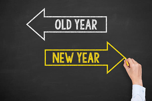 istock Old Year New Year on Chalkboard 615249838