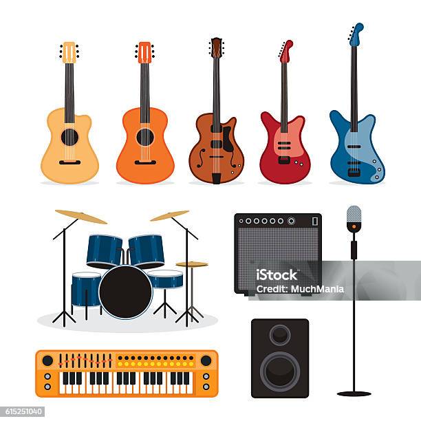 Music Machine Object Music Instruments Objects Set Stock Illustration - Download Image Now ...