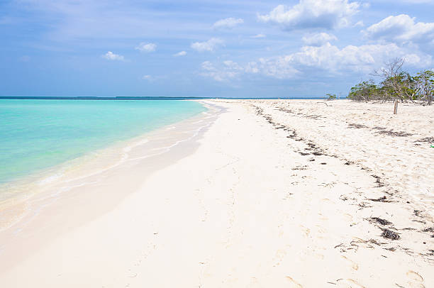 Secluded white sand beach in Cayo Levisa Island in Cuba stock photo