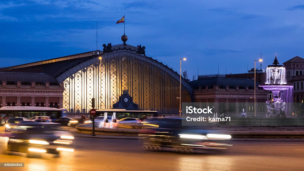 Atocha station of Madrid, Spain, at night Atocha train station of Madrid, Spain, at night Atocha Stock Photo