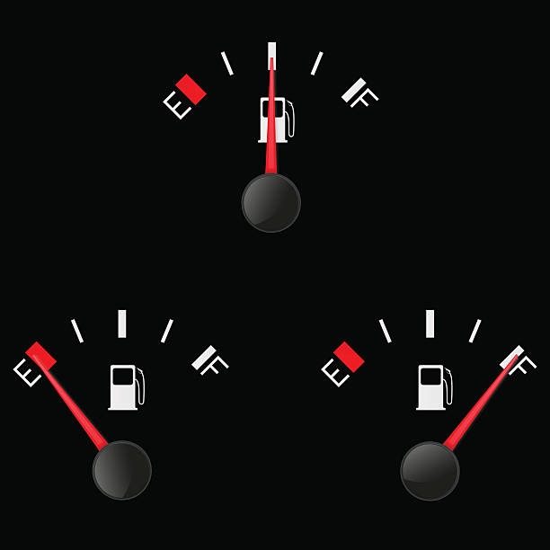 illustrations, cliparts, dessins animés et icônes de jauge d'essence  - gas gauge full empty