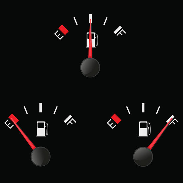 wskaźnik paliwa  - gas gauge full empty stock illustrations