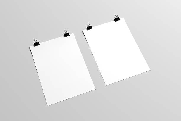 istock 3D illustration of posters in with binder clips 615258042