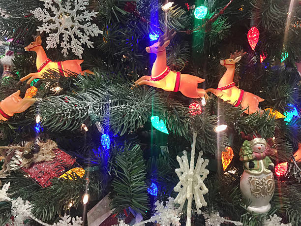 istock Close up of Christmas tree ornaments 615262704