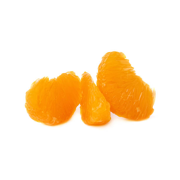 istock Slice sections of tangerine isolated over the white background 615264356