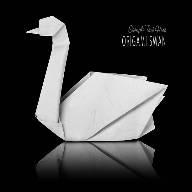 istock Origami paper white swan 615266066