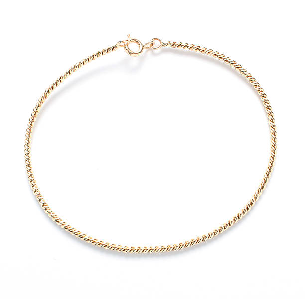 istock Gold bracelet isolated on white background 615266522