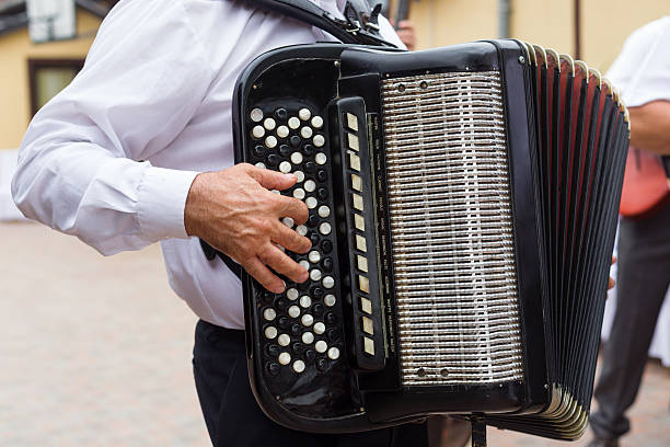istock Hand playing accordion closeup 615268856