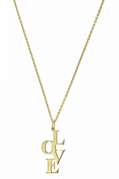 Golden pendant with word 