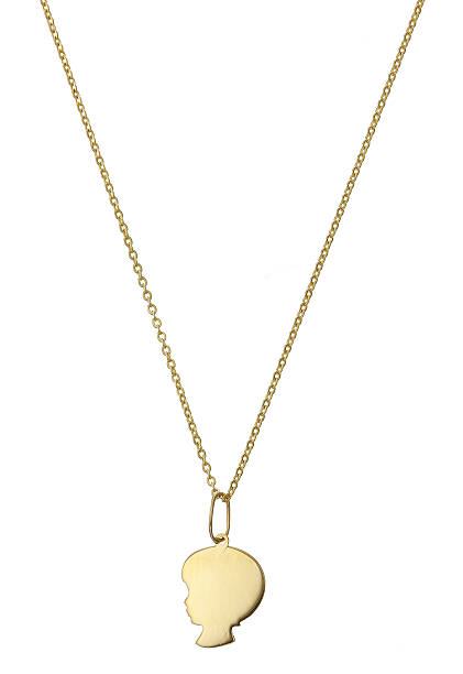 istock Golden pendant isolated on white 615269094