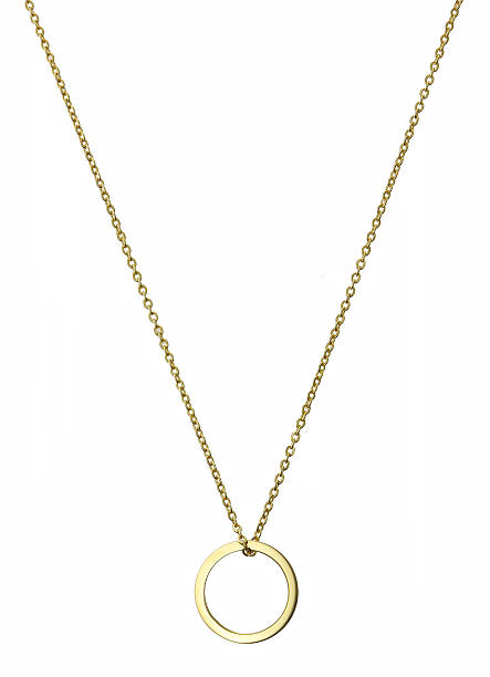 istock Golden pendant isolated on white 615269256