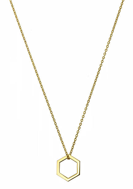 istock Golden pendant isolated on white 615269272