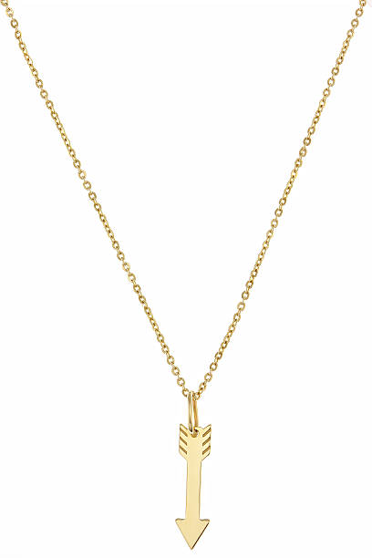istock Golden pendant isolated on white 615269758