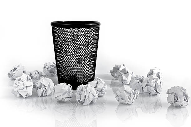 istock Basket with white paper balls 615269844