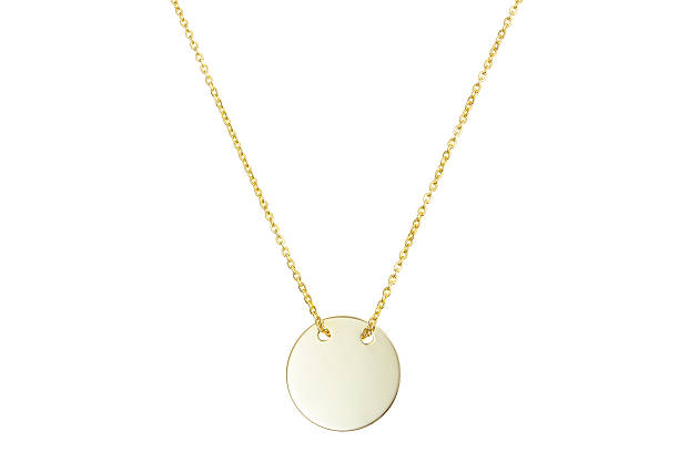istock Golden pendant isolated on white 615269966
