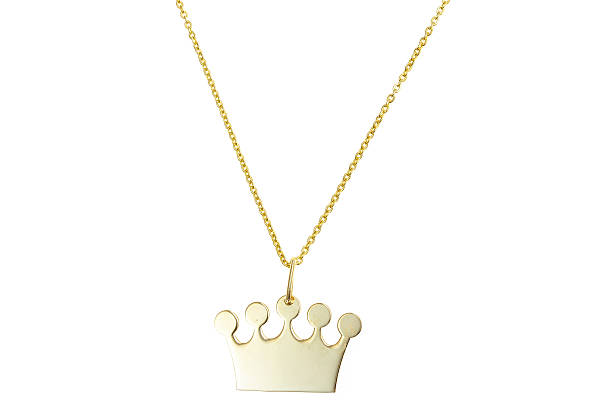 istock Golden pendant isolated on white 615270016