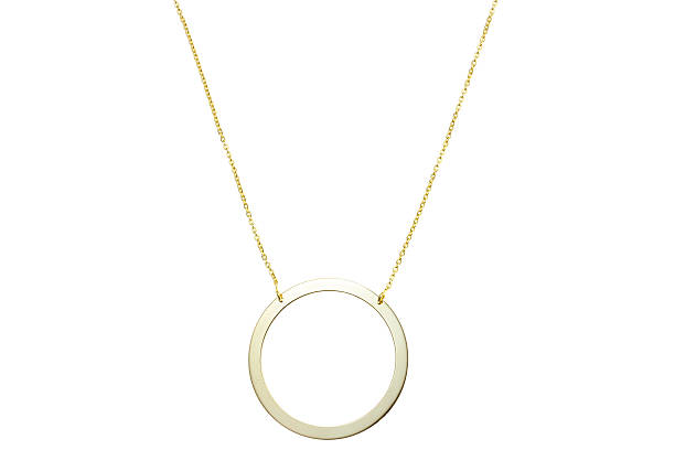 istock Golden pendant isolated on white 615270208