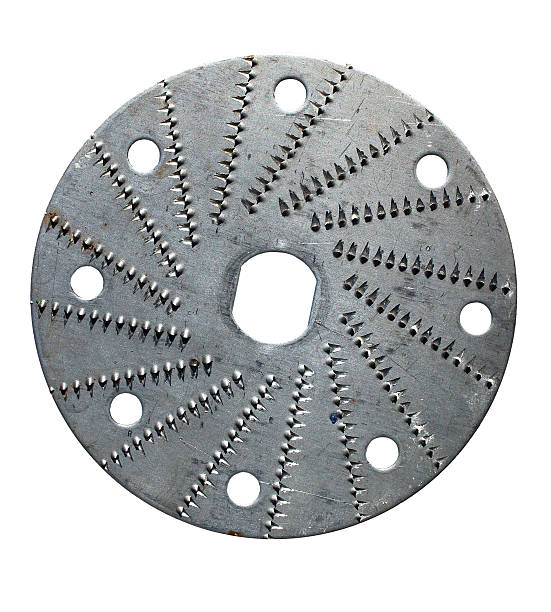 istock Old metal grating disc isolated on white background 615273140