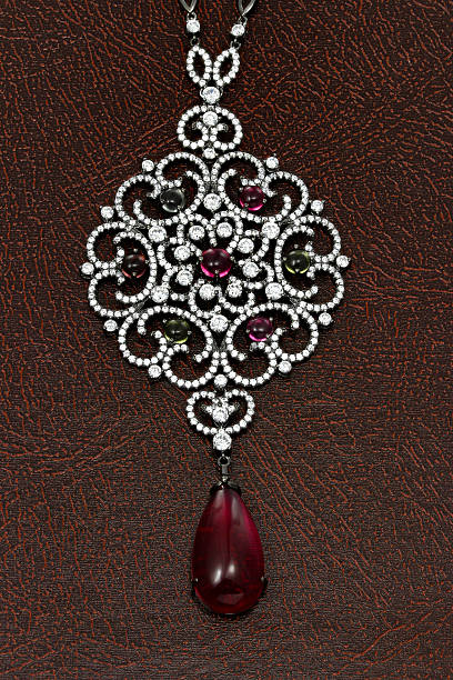 istock Necklace with colored stones 615274434