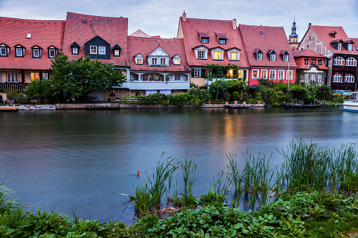 Old architecture of  Bamberg along Regnitz River