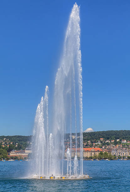 istock Fountain on Lake Zurich 615282296