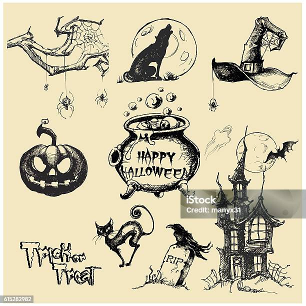 Halloween Vector Collectionhand Drawn Illustration Stock Illustration - Download Image Now