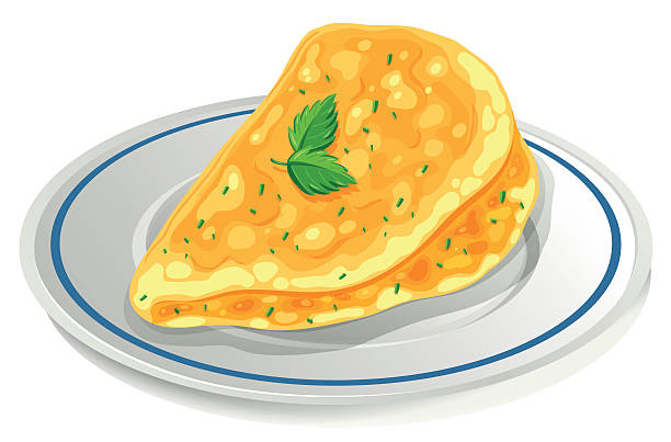Omelette on the plate Omelette on the plate illustration omelette on the plate stock illustrations